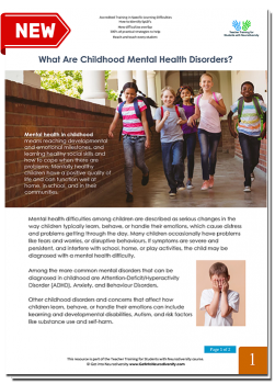 What are childhood mental disorders p1